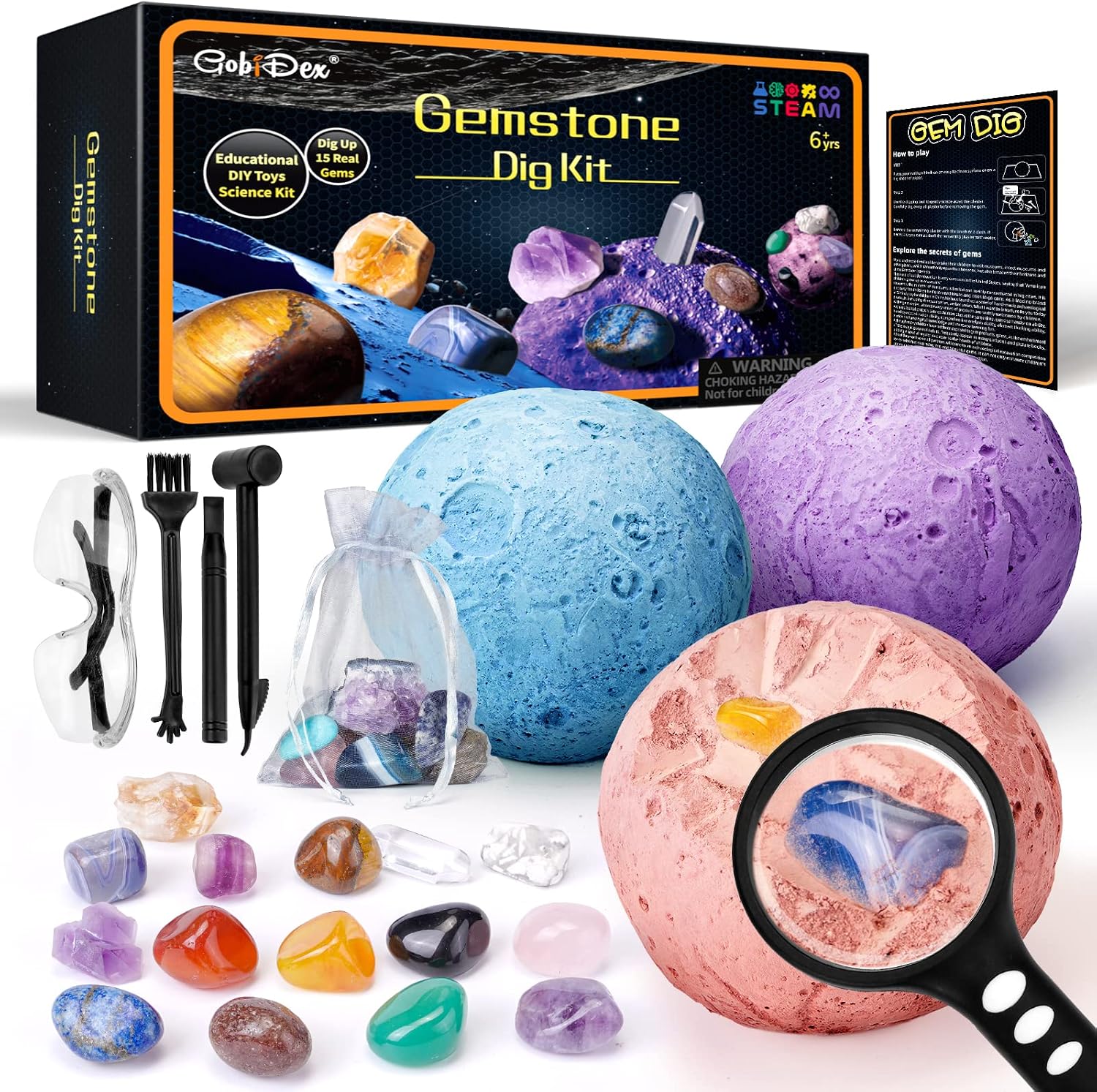 Detalle de GobiDex Gemstones Dig Kit 15 gems