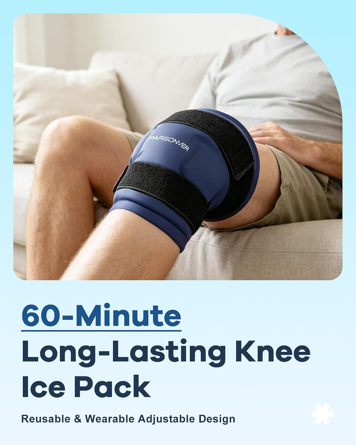 Thumbnail 1 de Knee Ice Pack Wrap: 60-Minute Reusable Cold Therapy for Knee Pain Relief