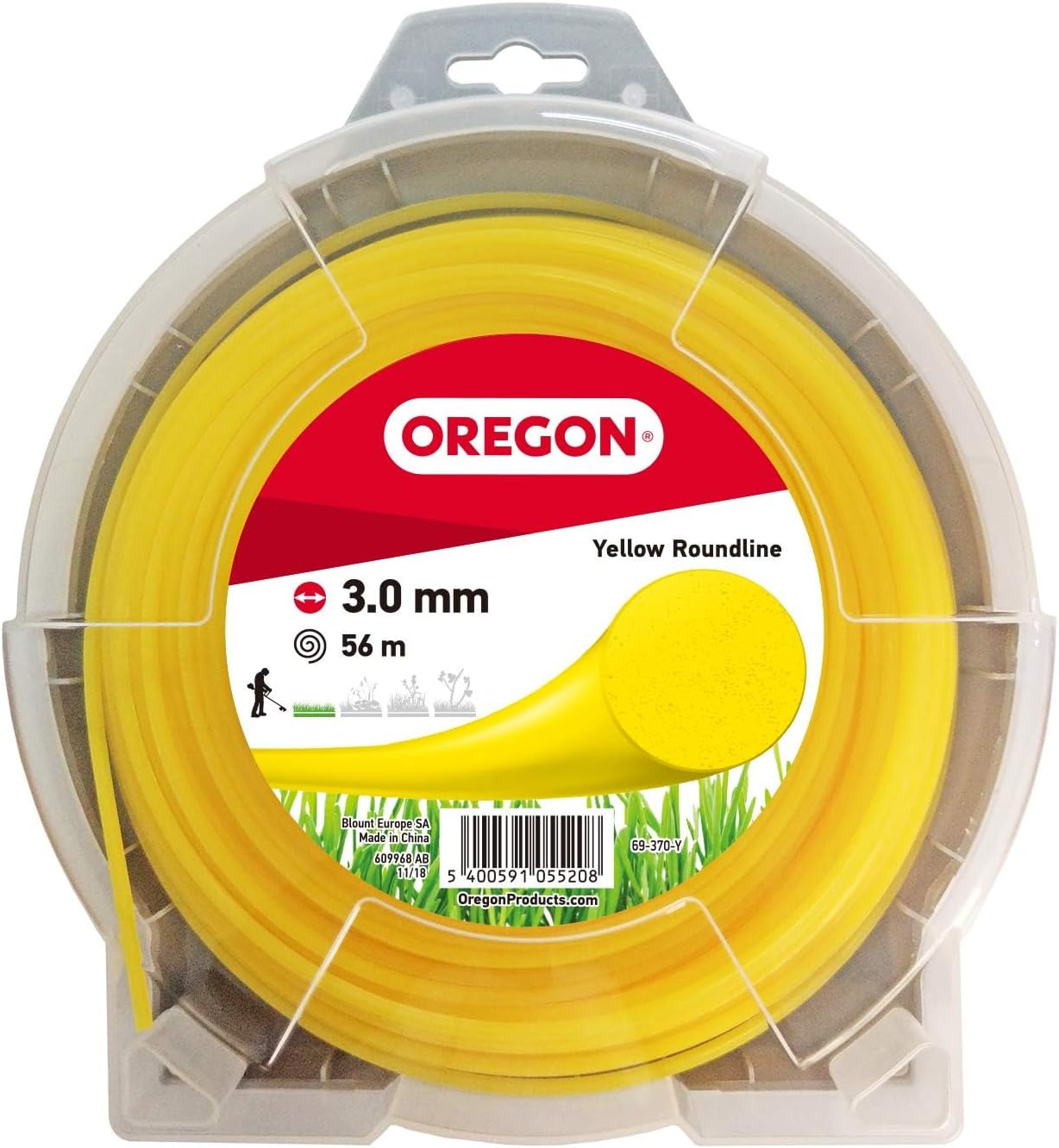Detalle de Oregon Yellow Round 3mm Strimmer Line – 56m, Universal Fit for Professional and Home Use