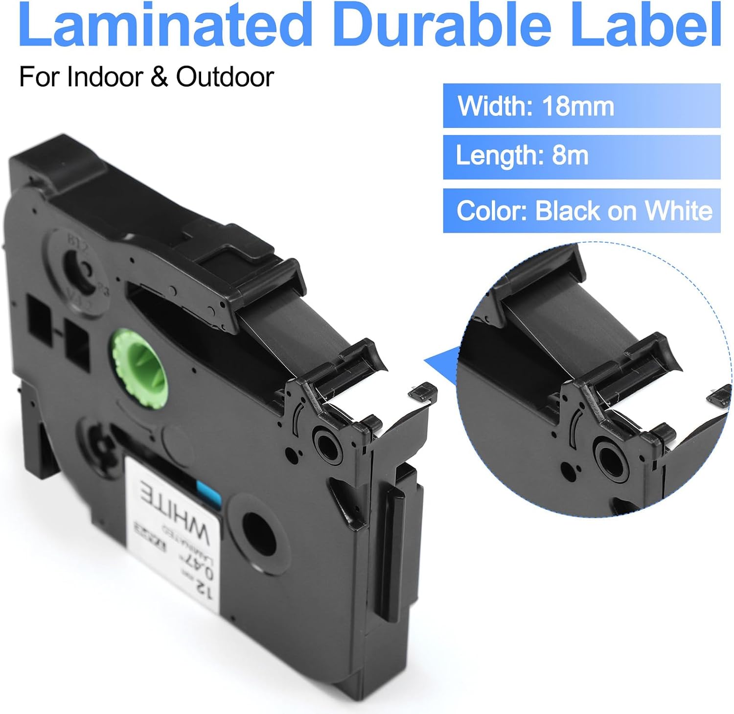 Detalle 2 de AZe 221 TZ Tape 9 mm Weiß