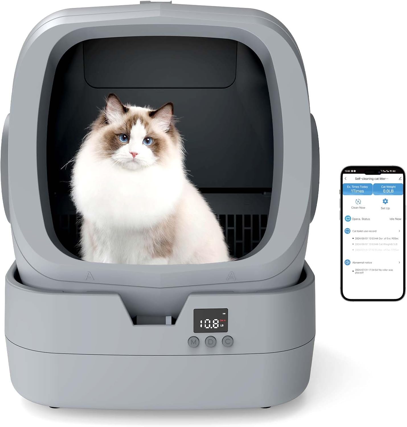 Detalle de UPFAS CAST-LB500C Automatic Cat Litter Box with App Control and Weight Monitoring