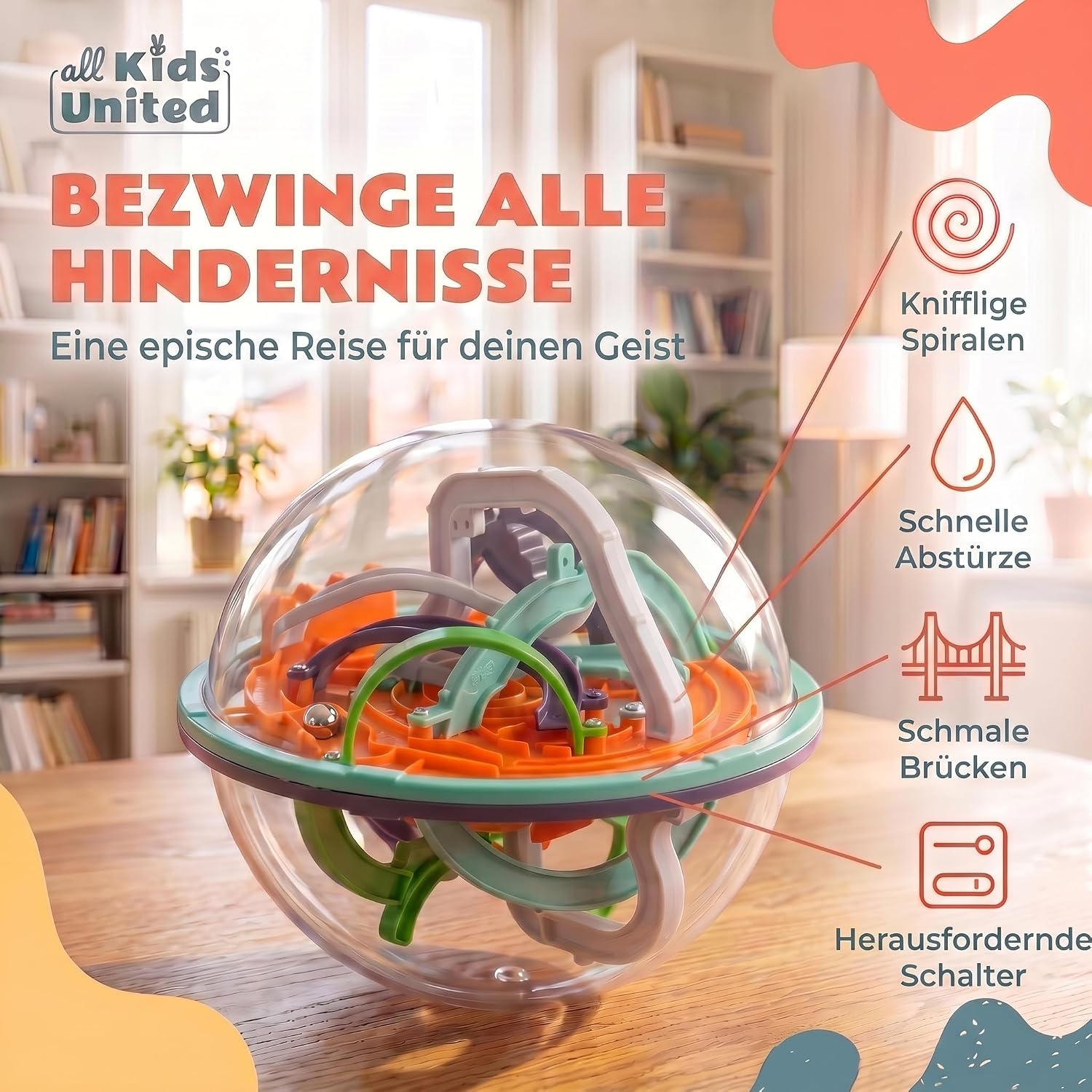 Detalle de 3D Kugellabyrinth – Kugelspiel Magic Maze Kugel-Labyrinth Puzzle Ball (14 cm) – Beginner