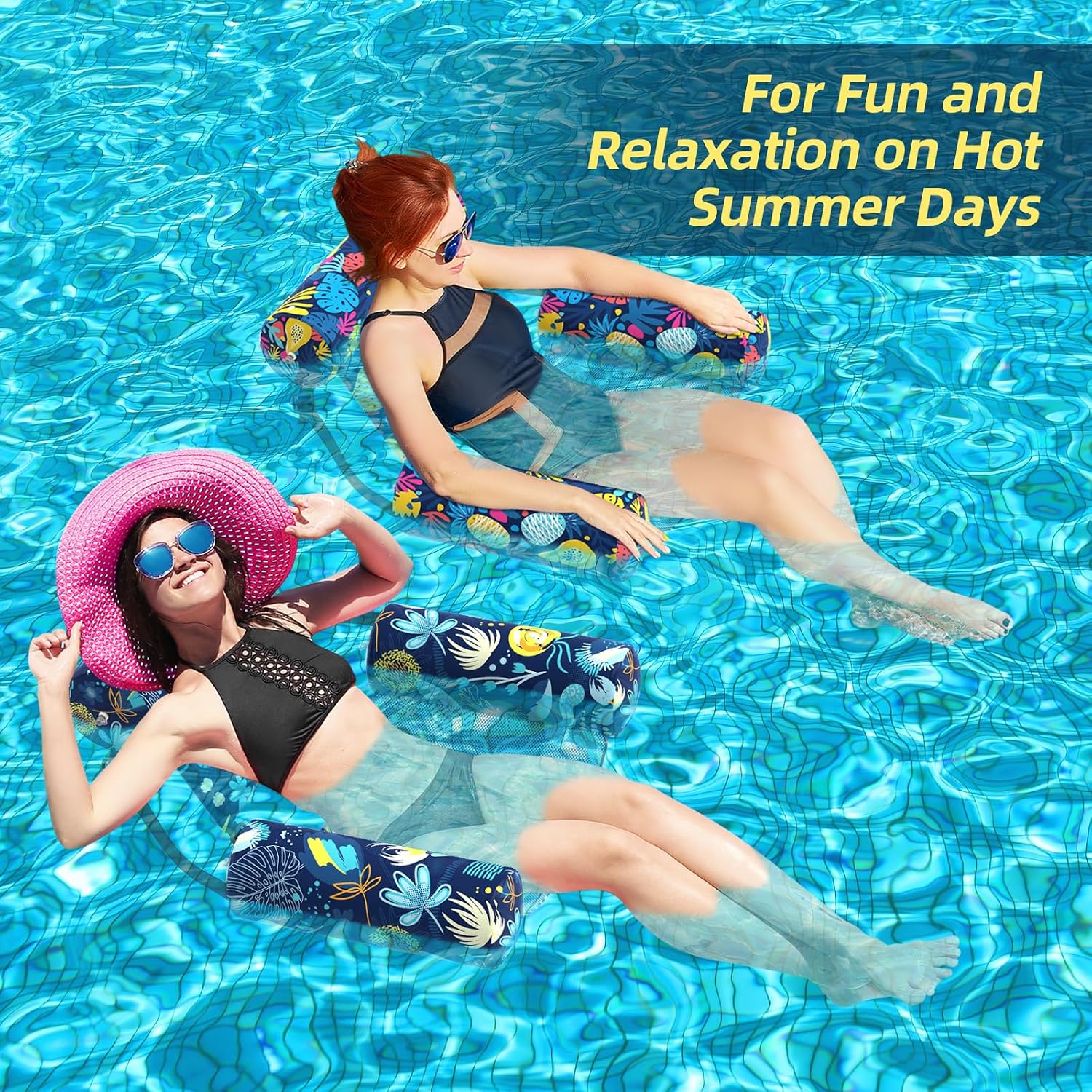 Detalle de Sunikko X Pool Floats Adult 2 Packs: Heavy-Duty Hammock-Style Pool Loungers