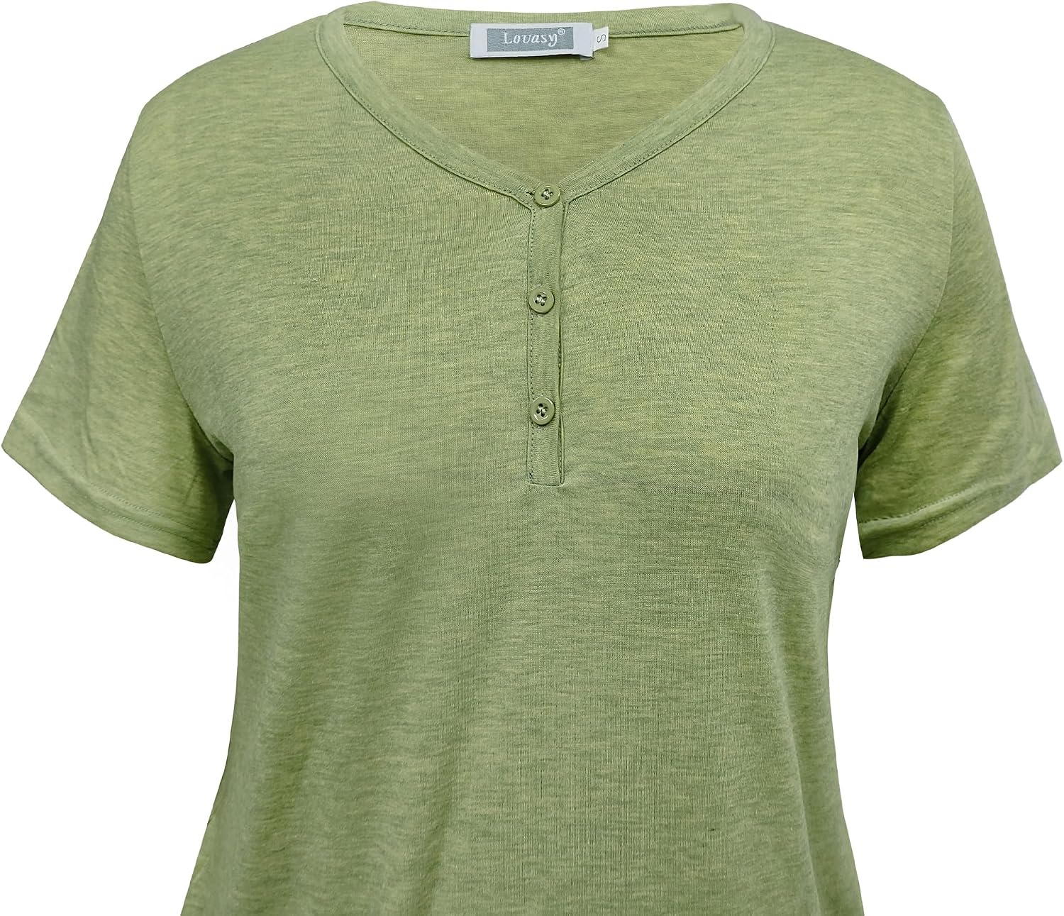 Thumbnail 1 de Lovasy Cotton Nightdress for Women UK – Long Nightdress with V-Neck, 95% Cotton Stretch, Pockets