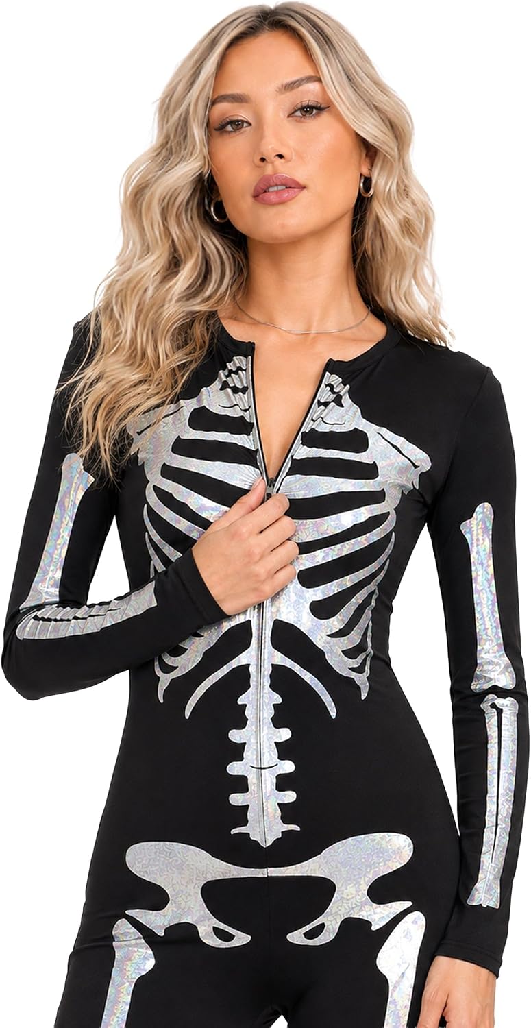 Thumbnail 6 de Tipsy Elves Skeleton Bodysuit, Polyester-Spandex