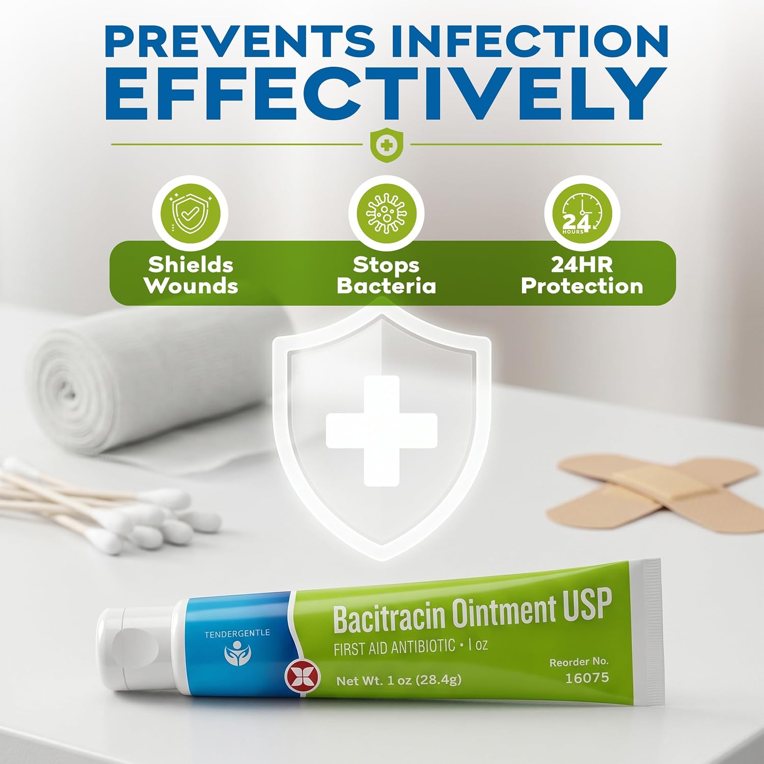 Thumbnail 6 de TenderGentle TG-160753 Bacitracin Zinc Antibiotic Ointment, 1 oz, 3-Pack