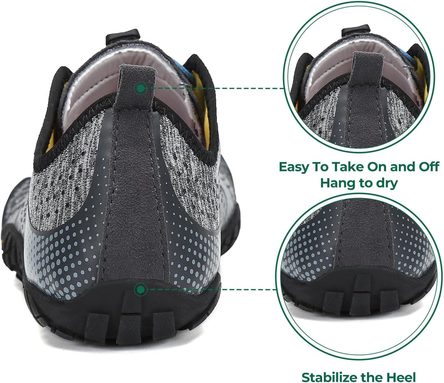 Detalle de SAGUARO Barfußschuhe für Herren und Damen – atmungsaktiv, rutschfest, breite Zehenbox & Zero-Drop Sohle (Gr. 35–48)