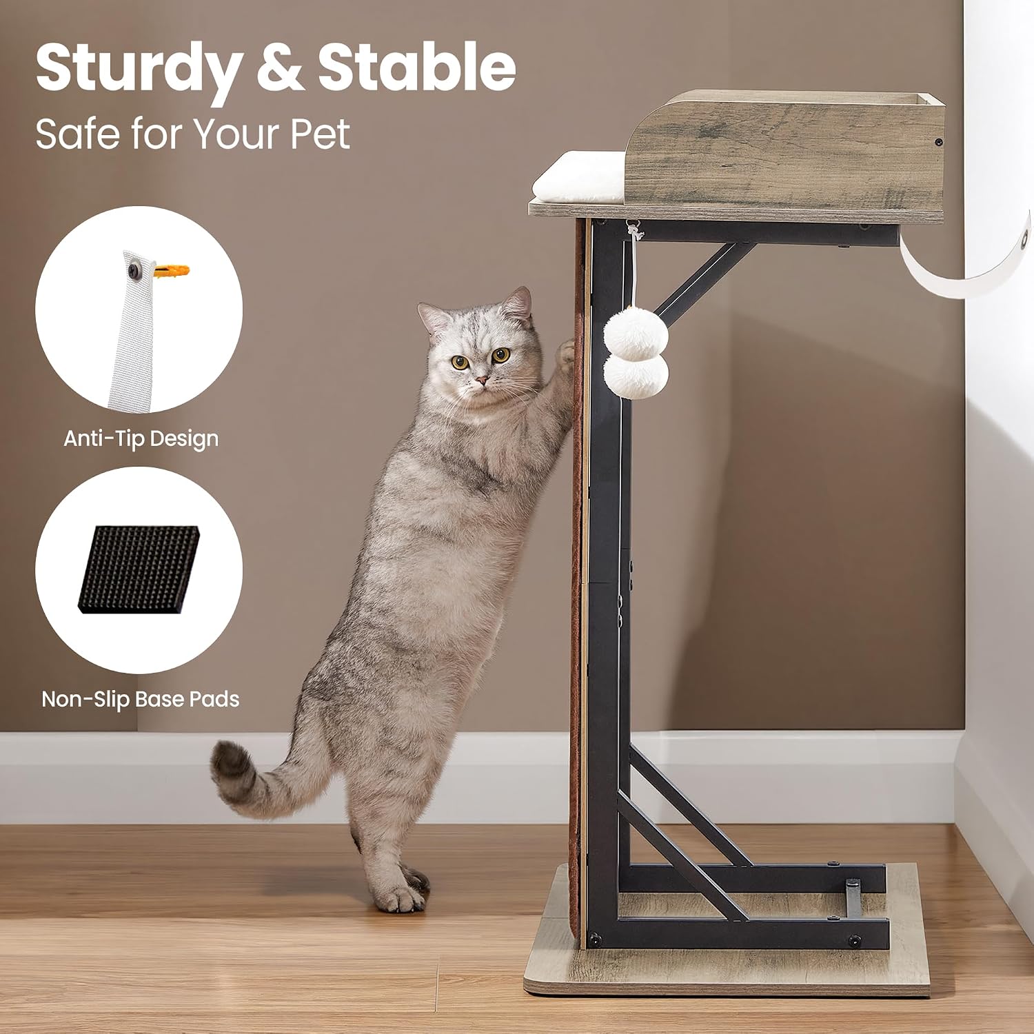 Thumbnail 6 de Wooden Cat Tree, 33.8in