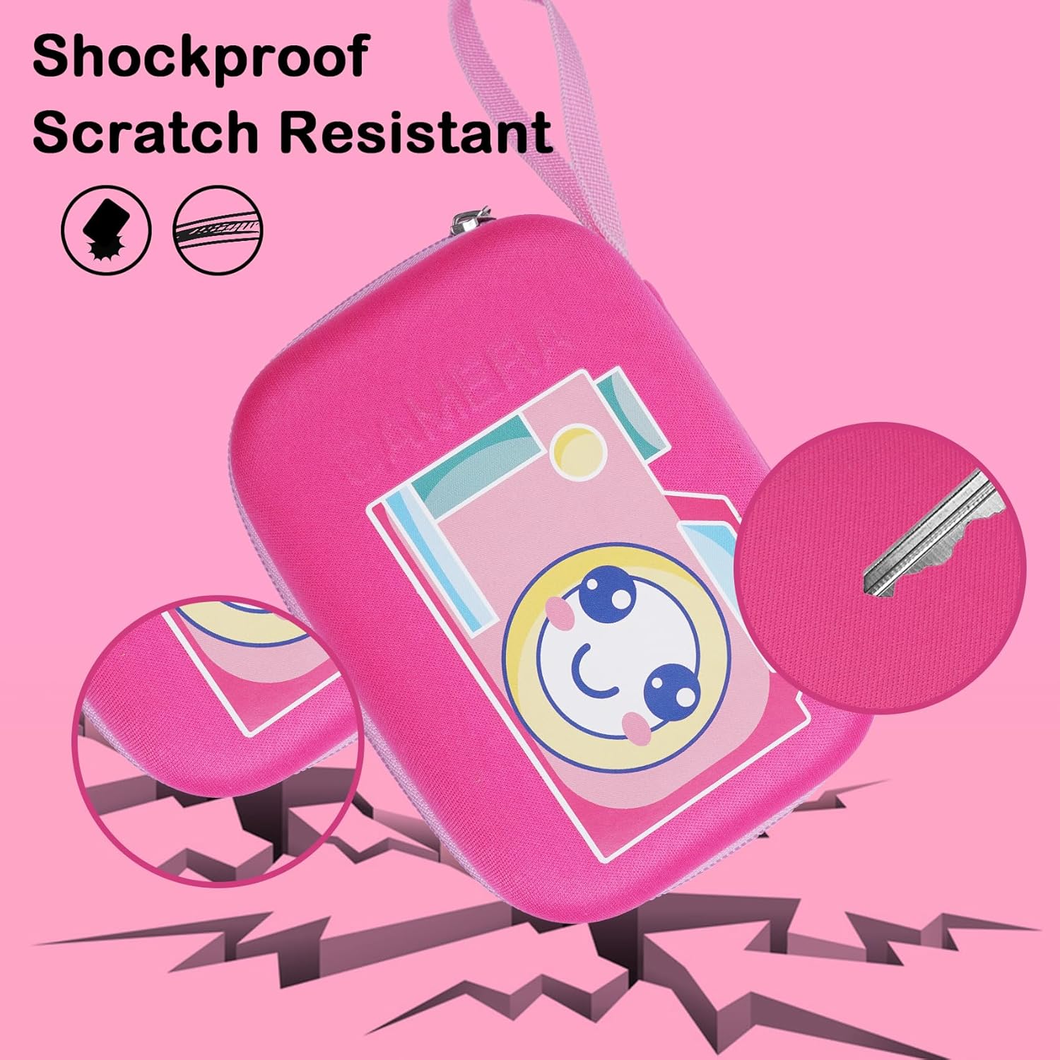 Detalle de Custodia per Macchina Fotografica Istanta per Bambini Misilmp – Rosa (solo custodia), dimensioni compatibili
