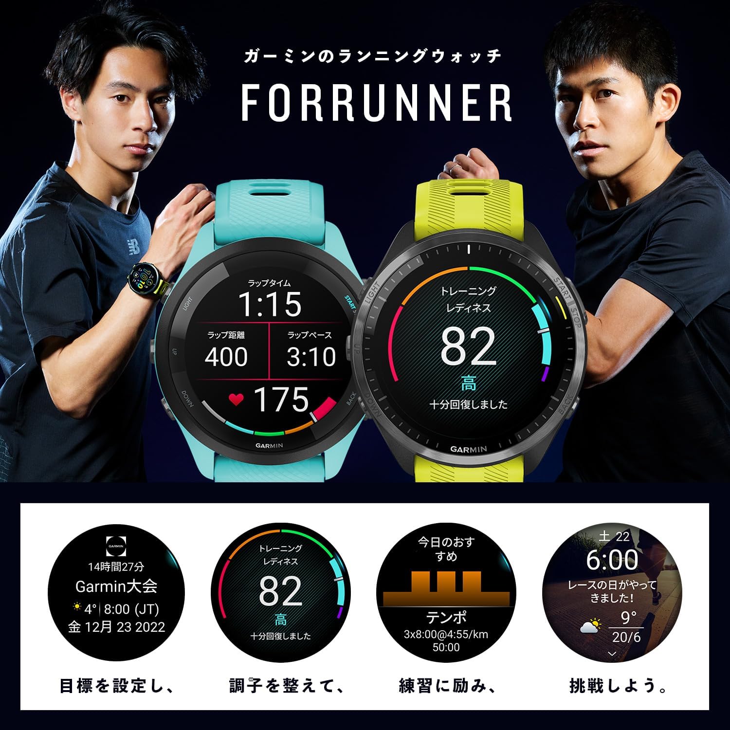 Detalle 2 de GARMIN Forerunner 265 Music GPSランニングウォッチ 1.3インチAMOLED・音楽保存対応