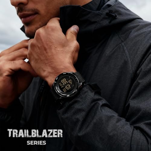 Detalle 2 de PINDOWS Herren Digitaluhr – Militär, Outdoor & Sport, 50 m Wasserdicht