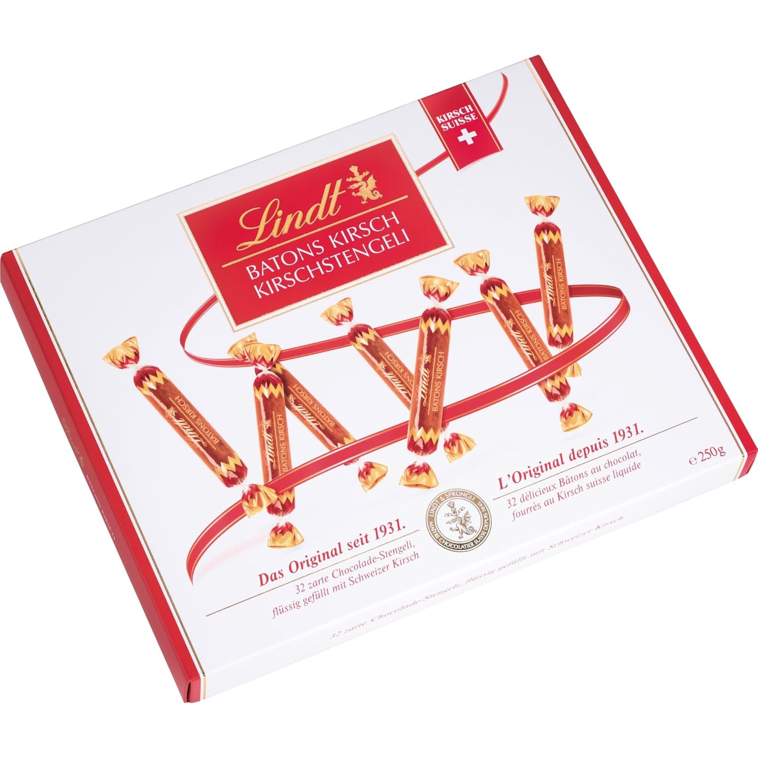 Detalle de Lindt Batons Kirschstengeli 250 g 🍫