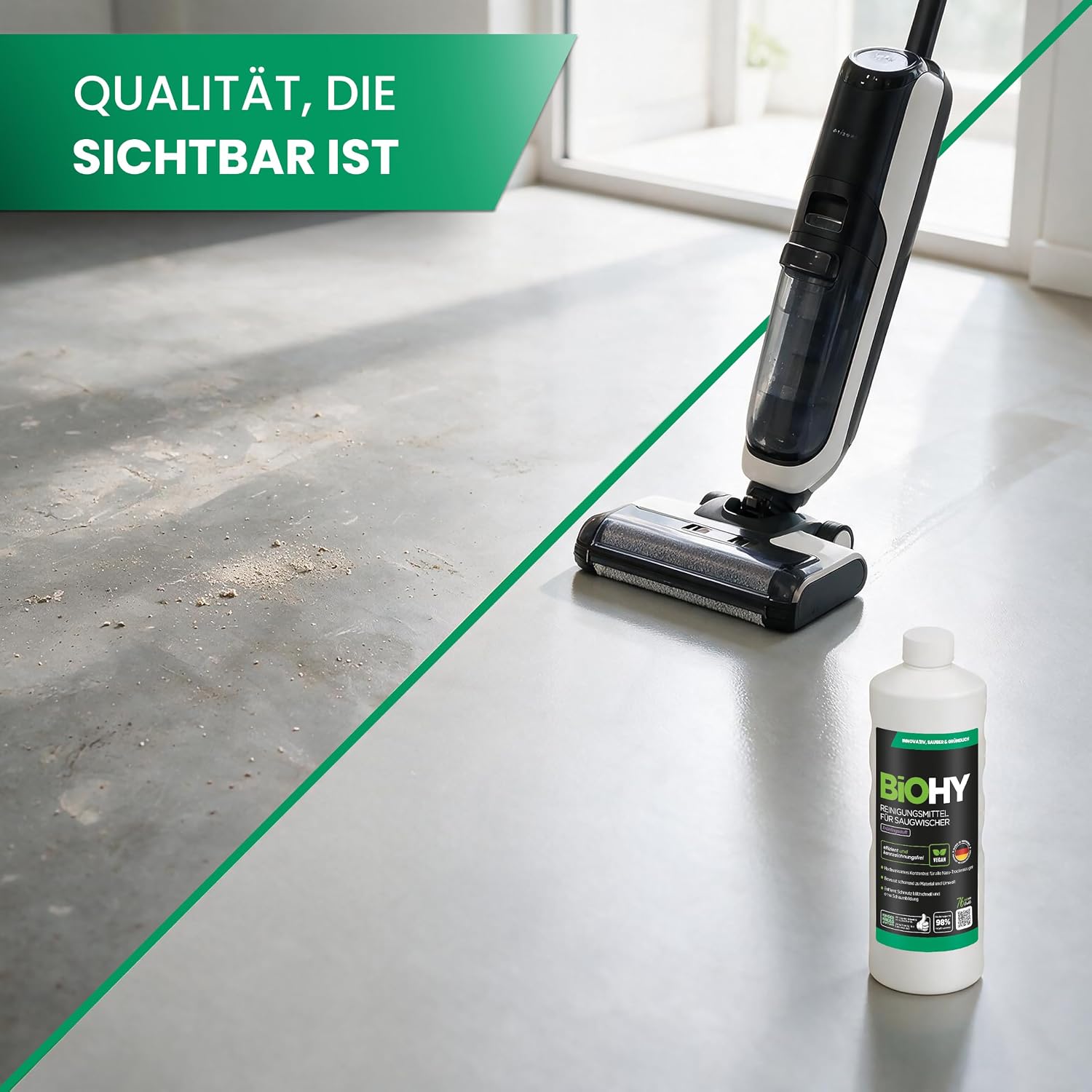 Detalle de BIOHY vloerreinigerconcentraat 9 x 1 l, 1:200, met lentefris aroma