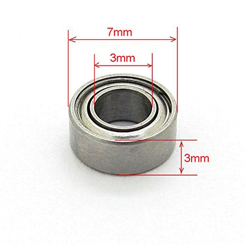 Detalle 1 de JIUWU 683Z Miniature Deep-Groove Ball Bearings, 3 × 7 × 3 mm, Pack of 10