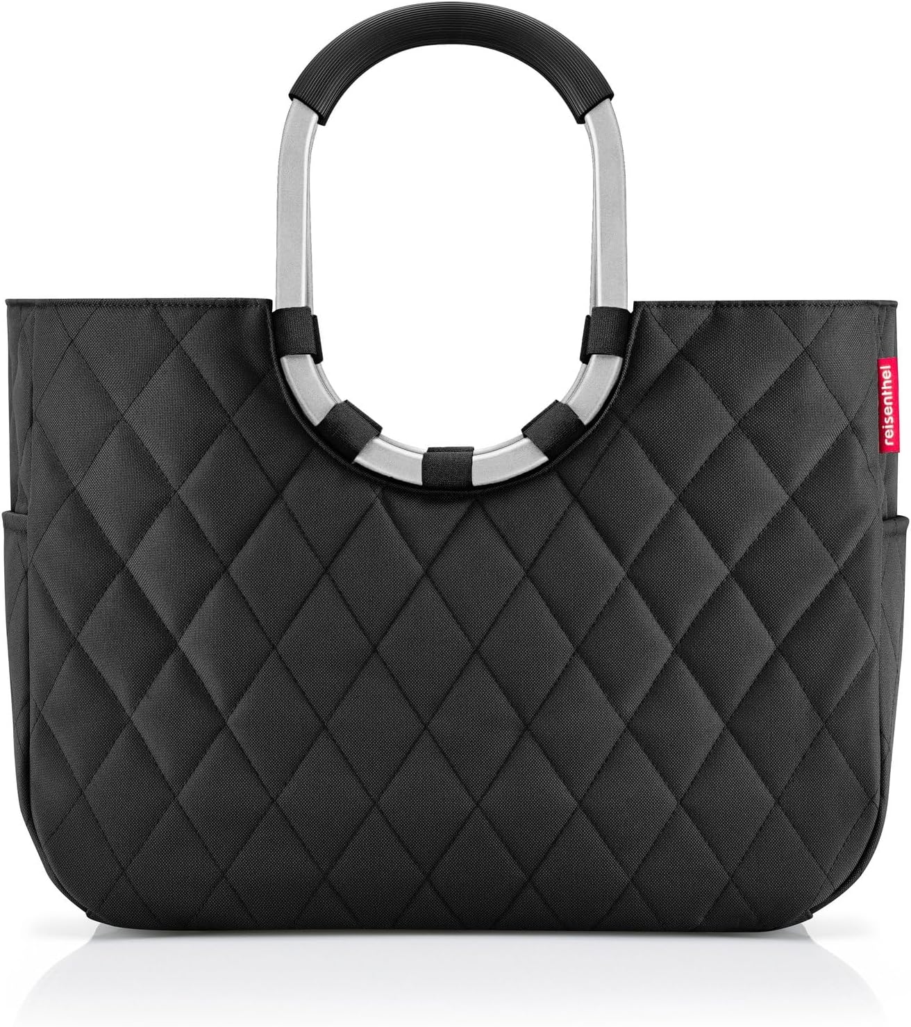 Detalle de reisenthel loopshopper L – stabile Tragetasche mit cleveren Fächern aus recycelten PET-Flaschen, rhombus black