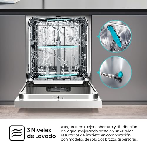 Thumbnail 6 de Hisense HS643C90W lavavajillas de libre instalación con secado automático y tercera bandeja (16 servicios)