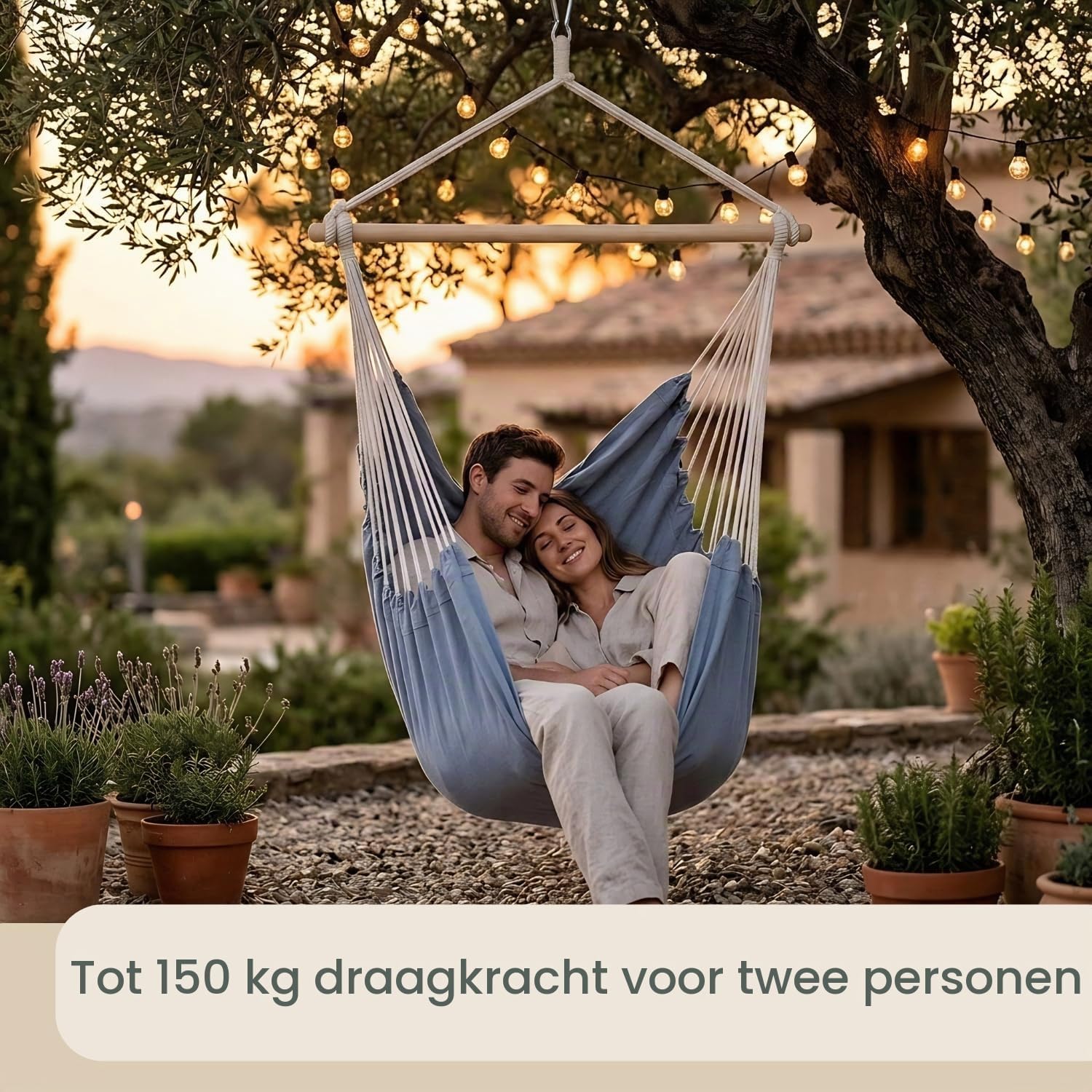 Detalle de AMANKA XXL hangstoel 185 x 130 cm, draaibaar en geschikt tot 150 kg