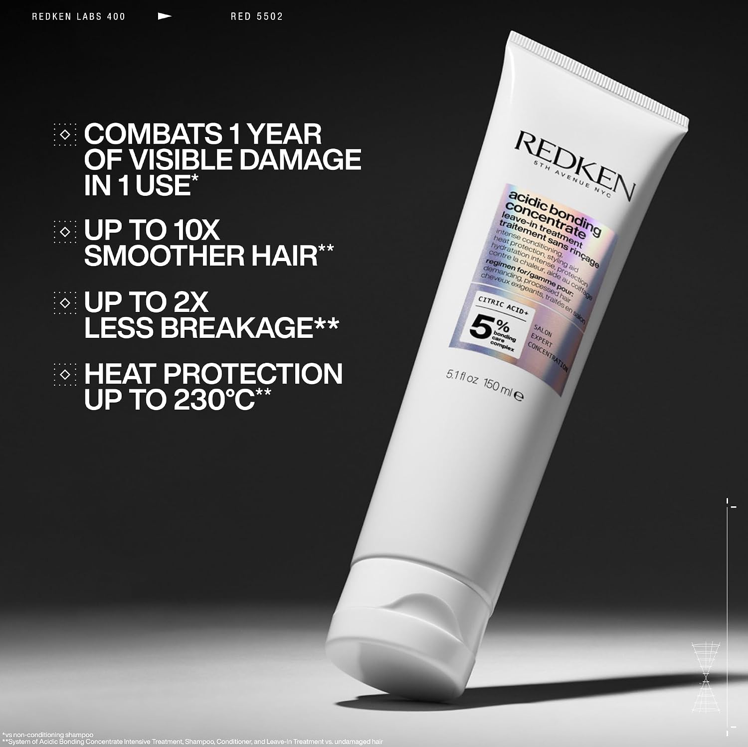 Detalle 2 de Redken Acidic Bonding Concentrate Leave-In Treatment (with heat protection) for damaged and colour-treated hair