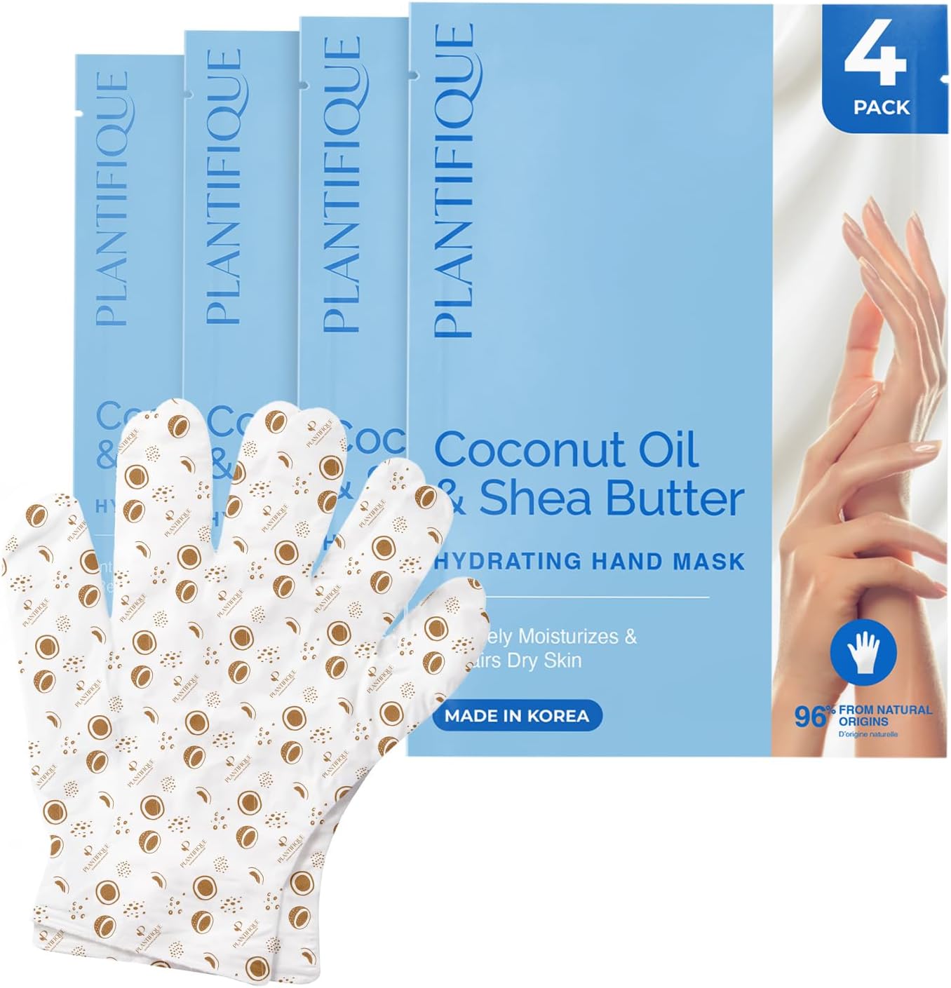 Detalle de PLANTIFIQUE Hydrating Hand Mask Gloves 4 Pack: Plush vegan hand care for dry, rough skin