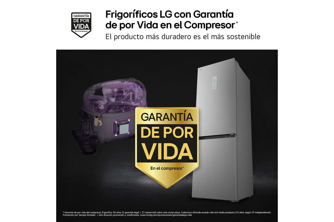 Detalle 2 de LG GBBSJ11EPY Outlet frigorífico combi 333 L inox