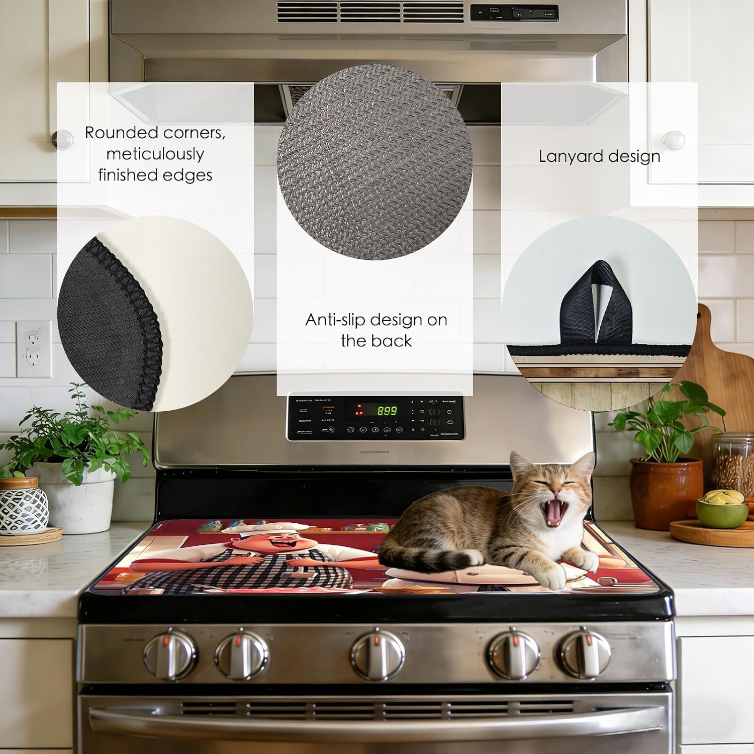 Detalle de Nuxovilar Chefs Baking Stove Cover, Diatom Mud Blend, 20.47 x 28.34 in