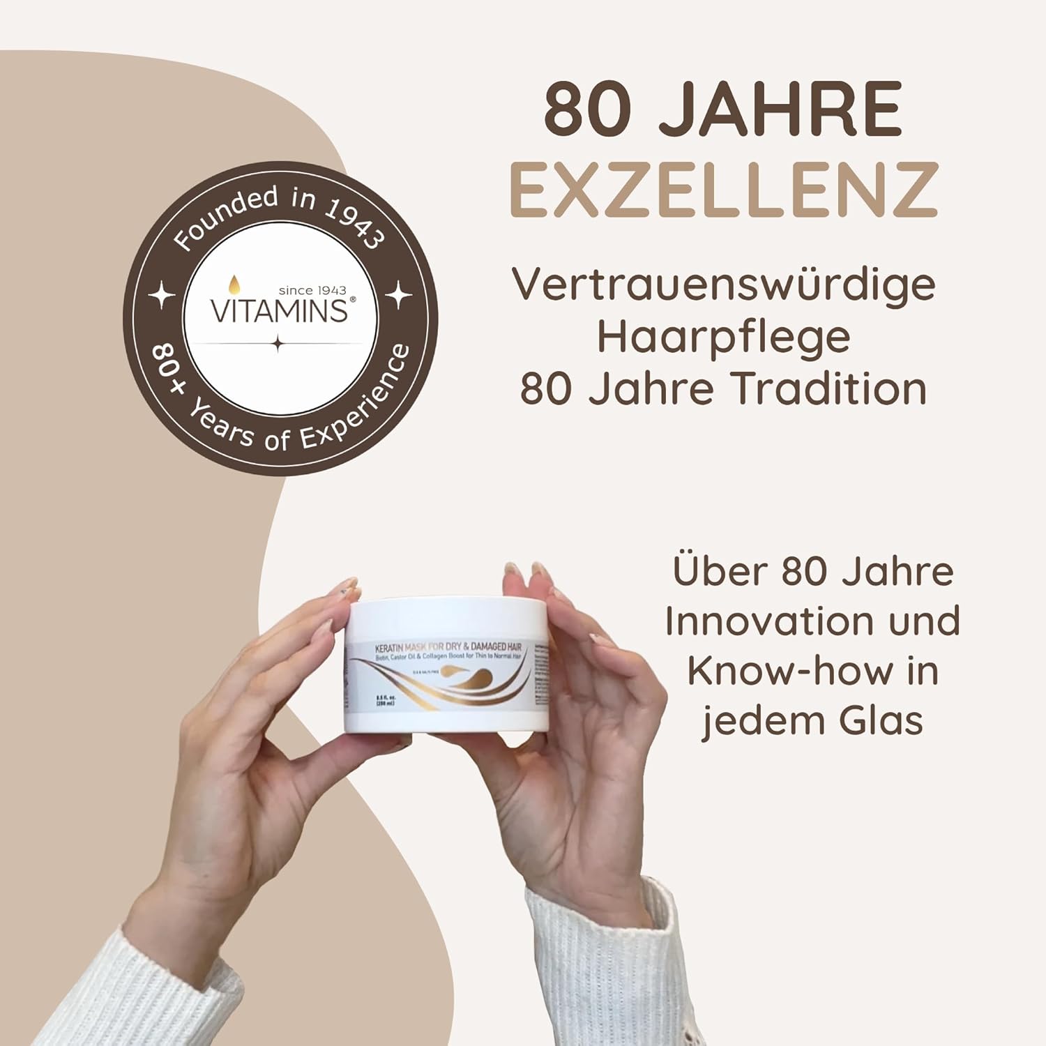Detalle de Vitamins Keratin Haarmaske Haarkur – Deep Conditioner 1 Einheit