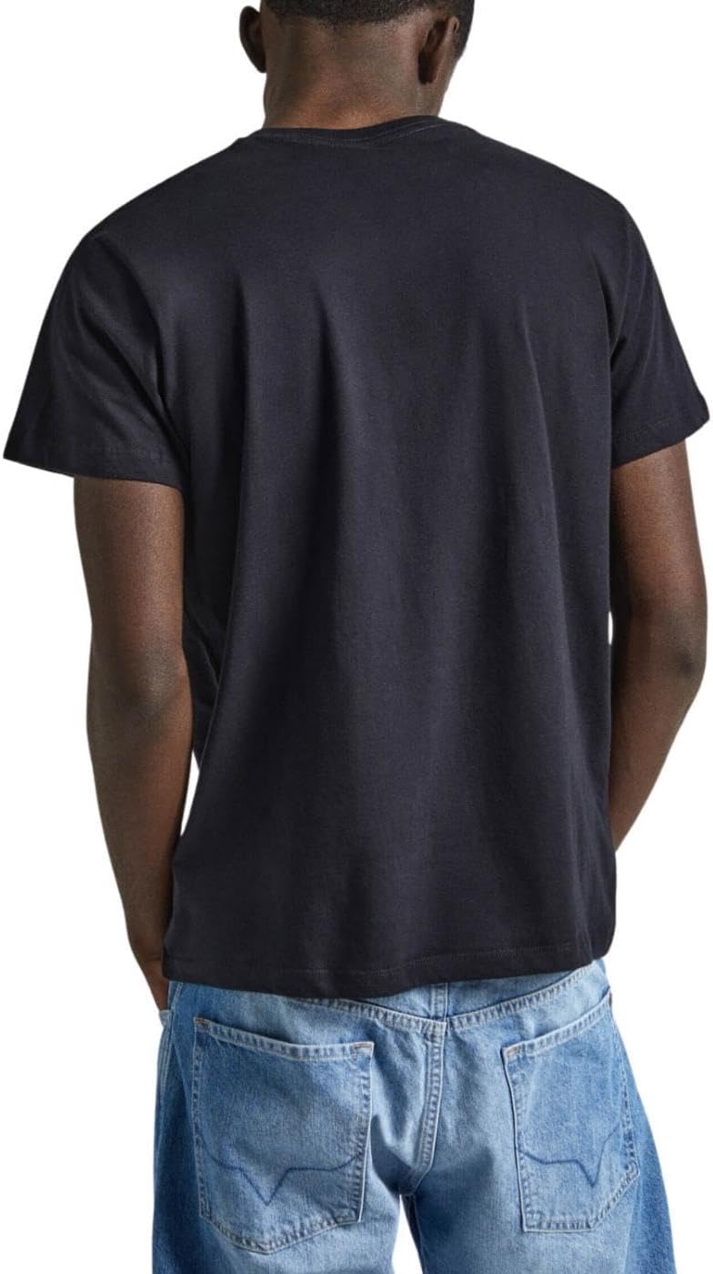 Detalle de Pepe Jeans Herren Eggo V T-Shirt – schlichte Essentials mit markantem Logoprint