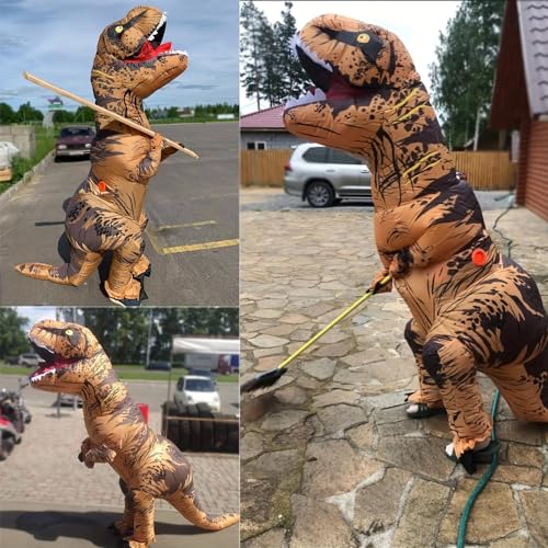 Thumbnail 9 de JASHKE Costume gonflable T-Rex pour adulte, marron, taille unique