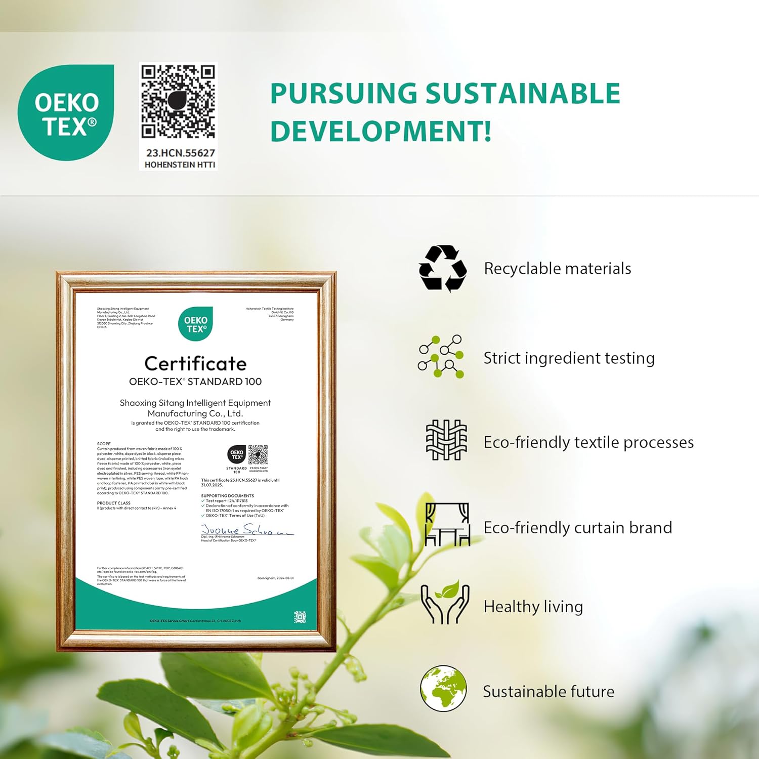 Thumbnail 2 de KGORGE Scheibengardine Salbeigrün – blickdichtes Küchenvorhang-Set mit Ösen (90 x 90 cm, 2er-Pack)