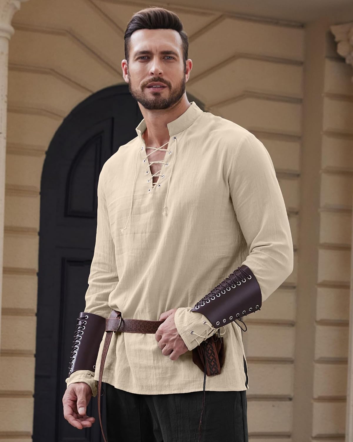 Thumbnail 1 de LVCBL Camicia Medievale Uomo Cotone Lino