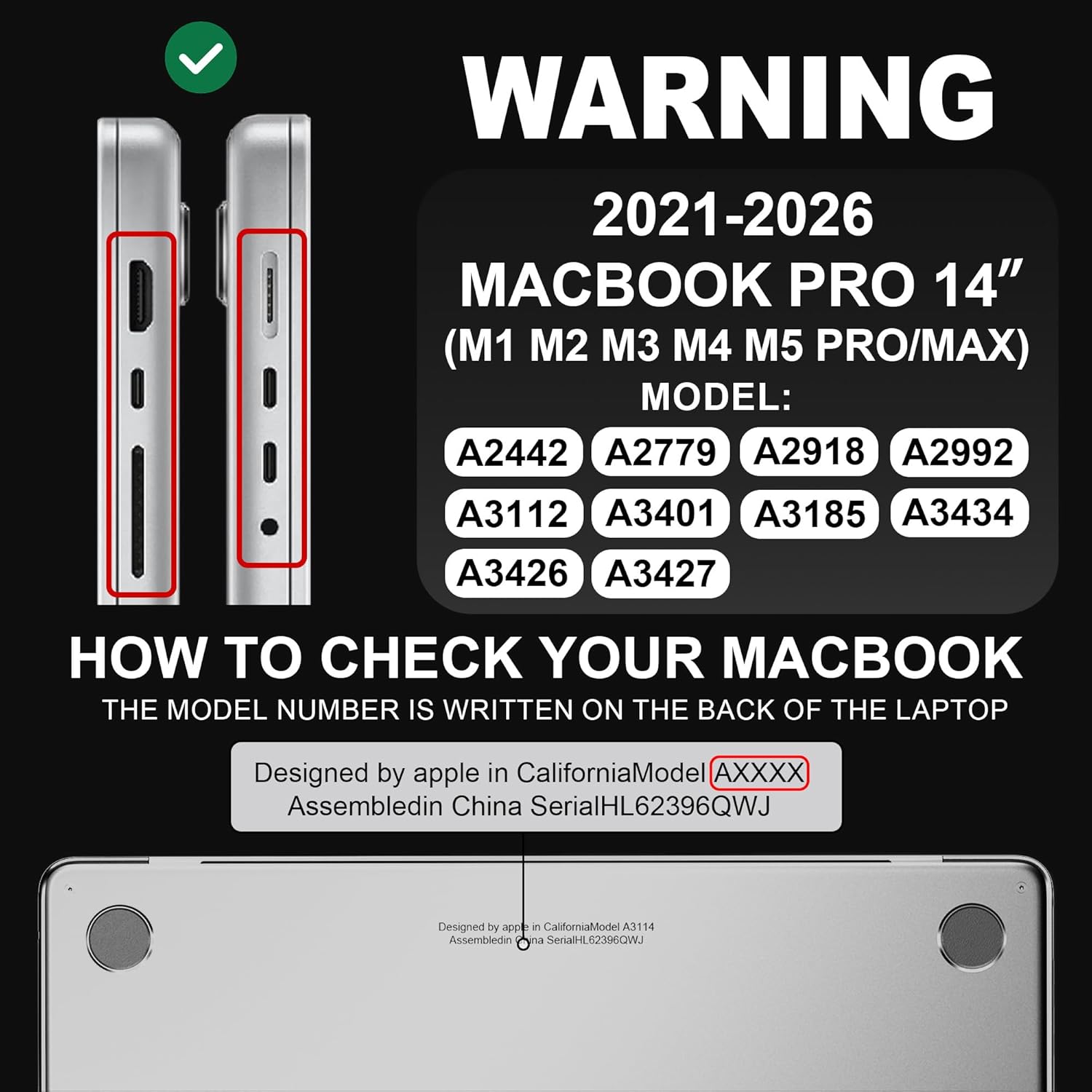 Thumbnail 1 de GPXIIZ Hülle für MacBook Pro 14 Zoll (2021–2026) – Ultradünnes Snap Case Cover in Space Schwarz