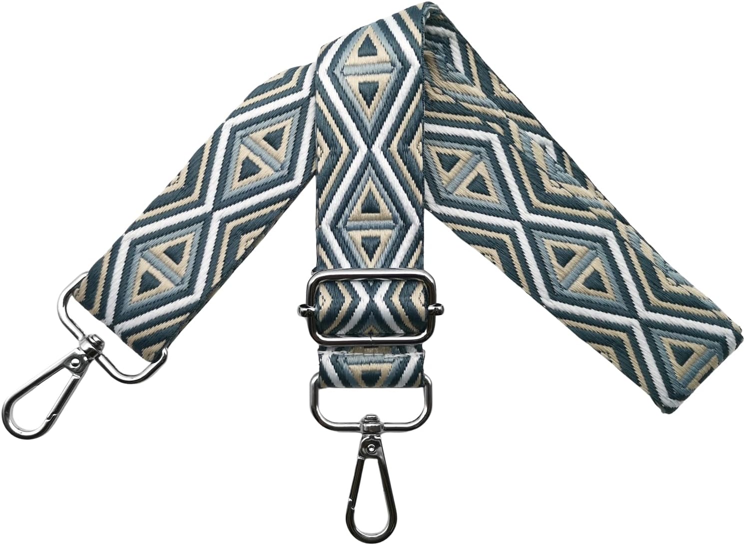Thumbnail 6 de Shoulder Strap for Bags: Adjustable 3.8 cm Wide with Silver Buckle (Beige/Dark Purple) – M21