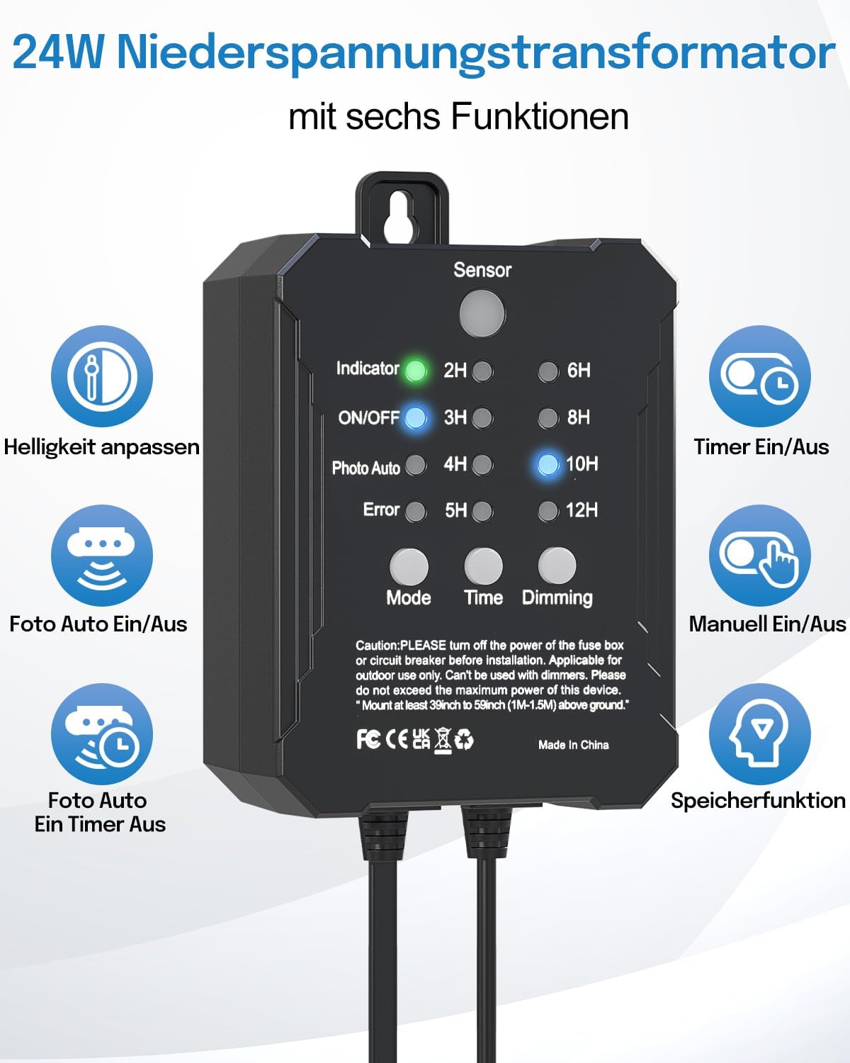 Thumbnail 2 de HIBOITEC mains powered dimmable garden lights kit (4-pack) with dusk sensor and transformer, 2700K warm white