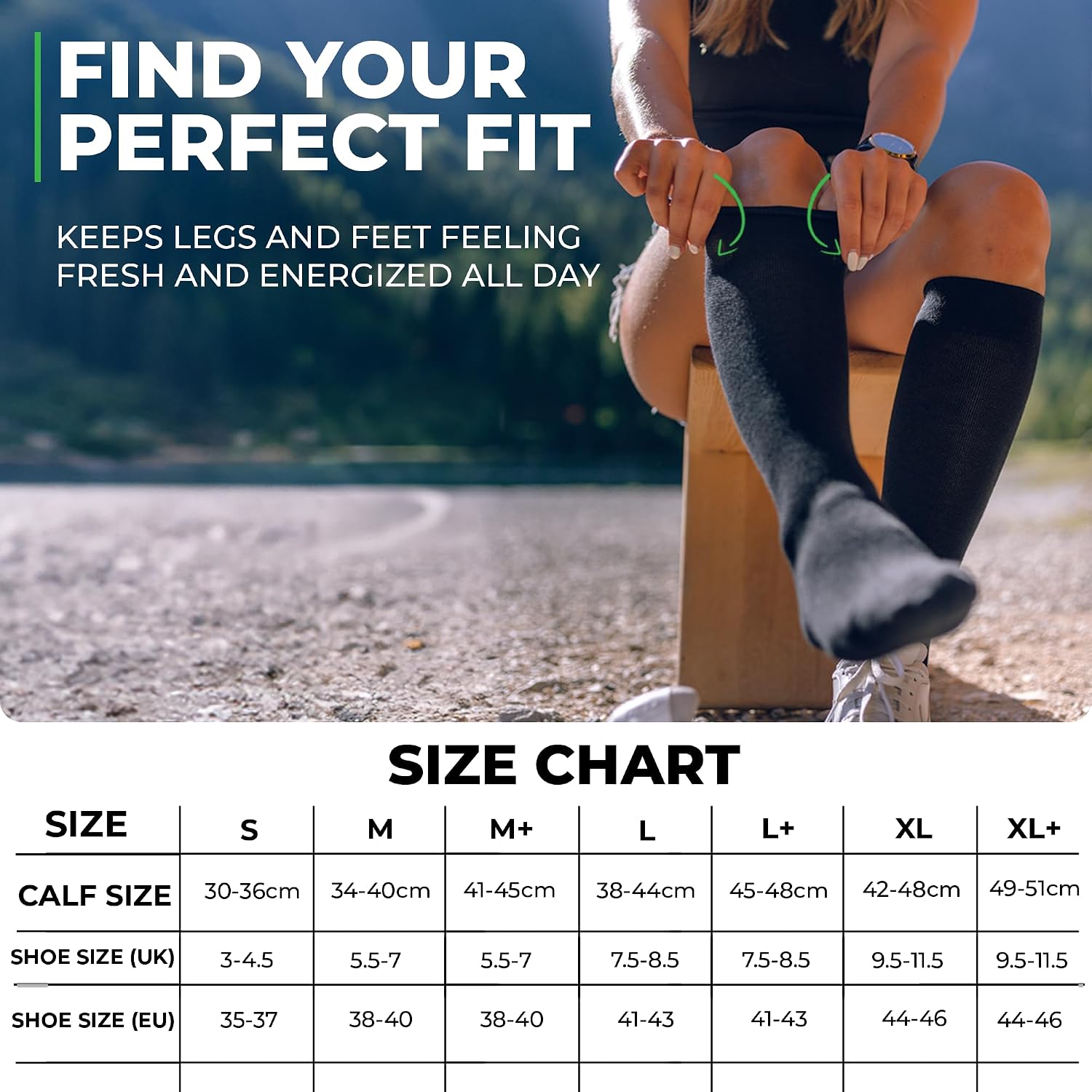 Detalle de Graduated Compression Socks 15-20mmHg