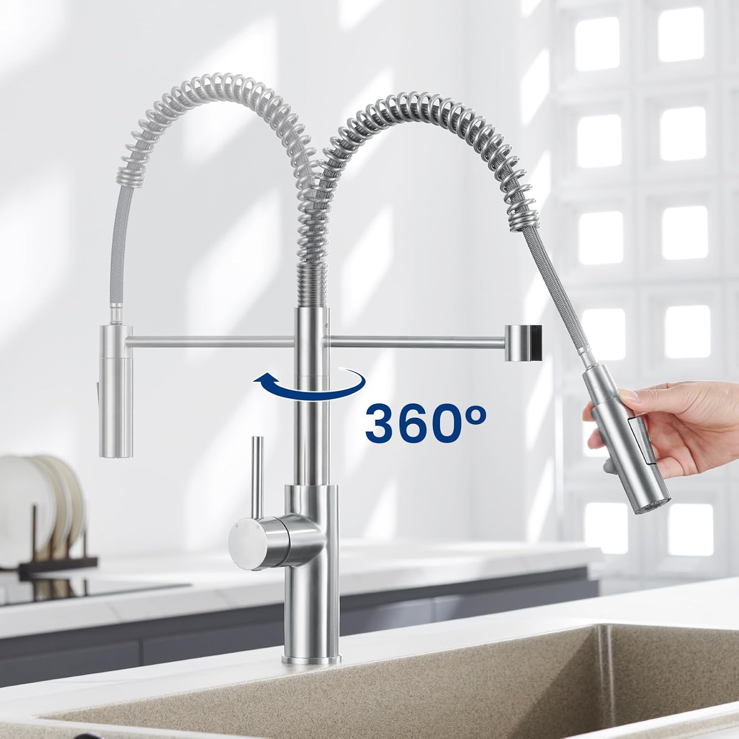 Detalle 2 de CECIPA Rubinetto cucina con doccetta estraibile 360° 🚰