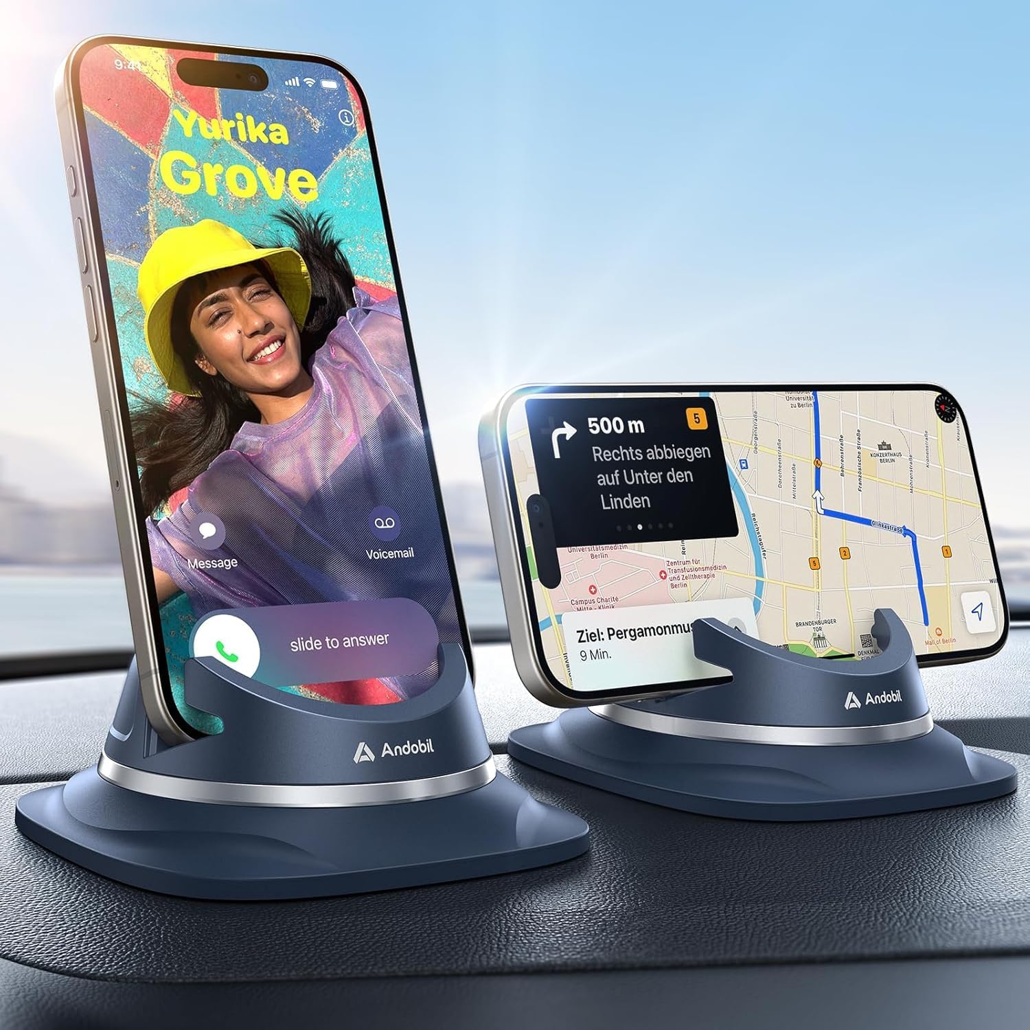 Detalle de andobil Car Phone Holder for Cars (2026) – Simple & Firm Hold Dashboard Mount