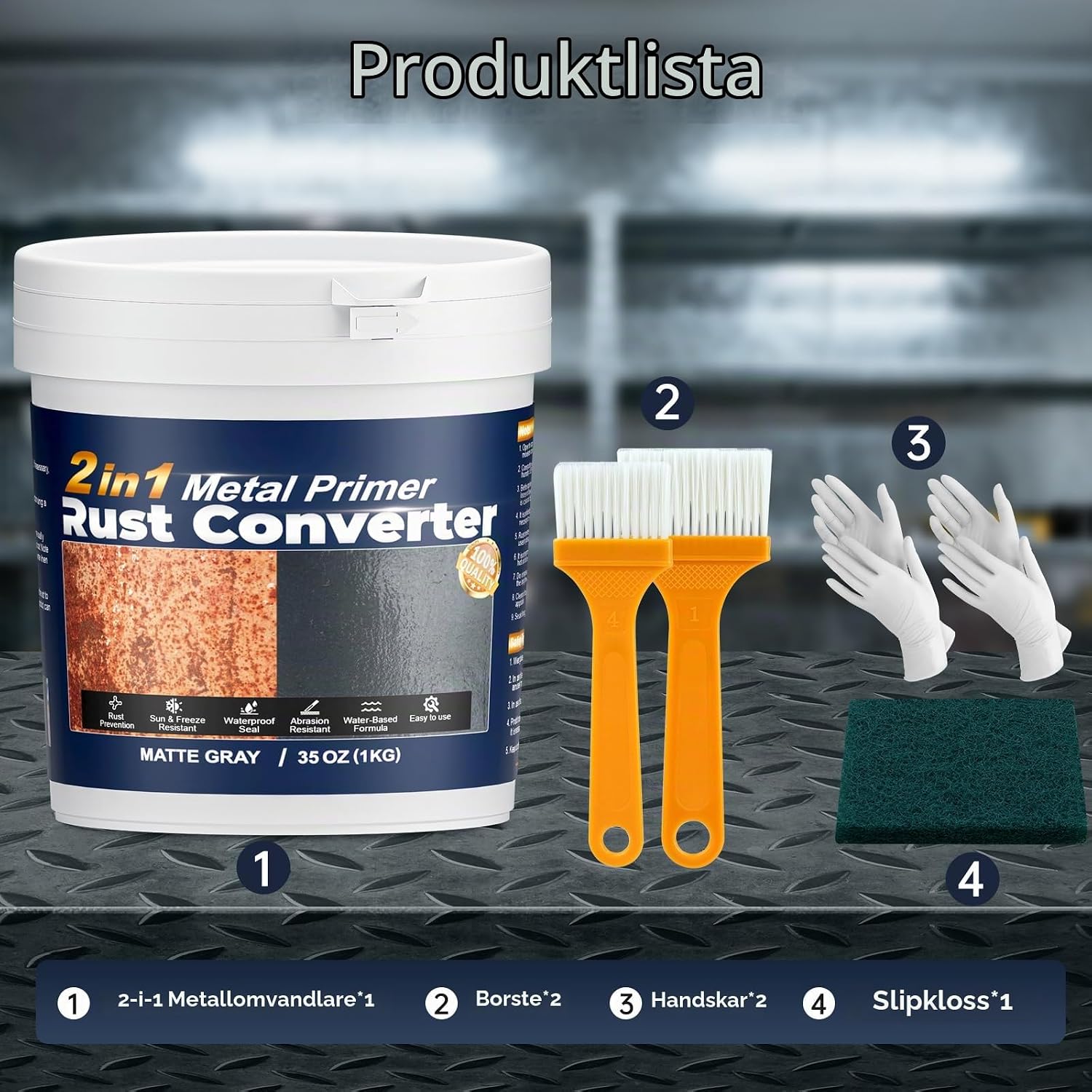 Thumbnail 6 de SZ-KARIDGE jsq 2-i-1 rostomvandlare och metallgrundfärg, 1 kg, grå