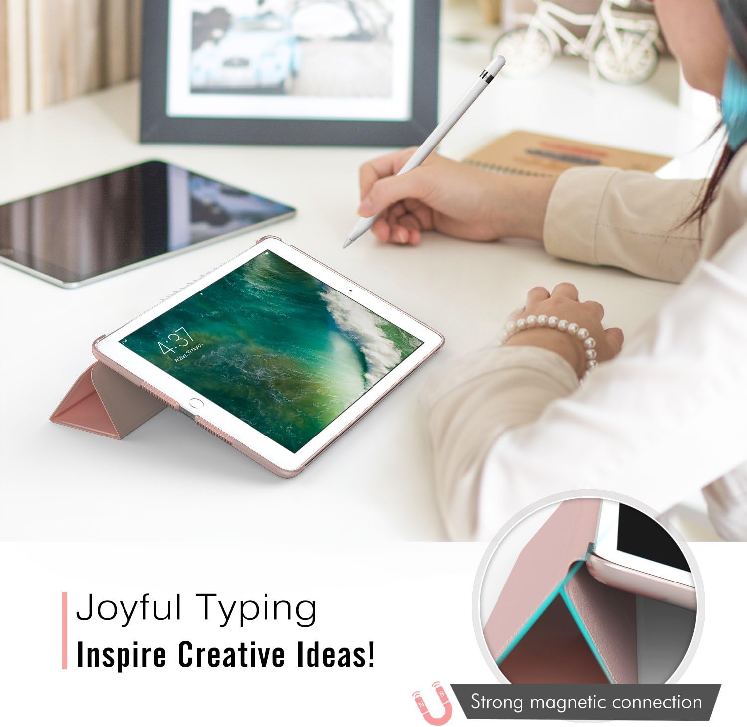 Thumbnail 4 de MoKo Case for iPad 9.7 (2017/2018) Slim Rose Gold