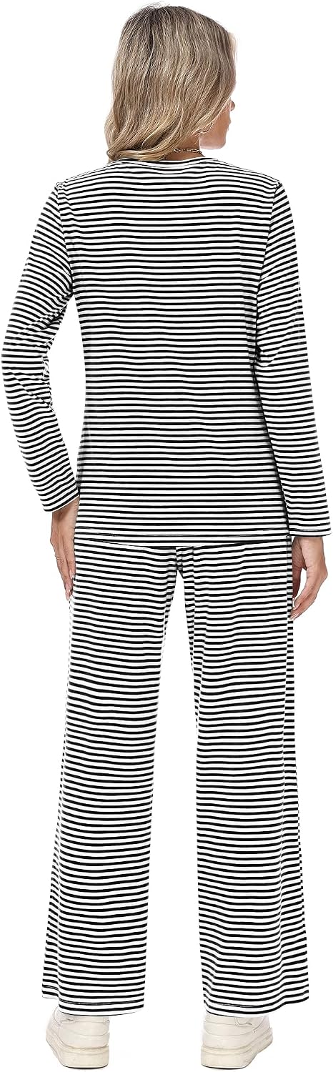 Detalle 2 de Rapbin Damen Schlafanzug Lang Set mit Taschen