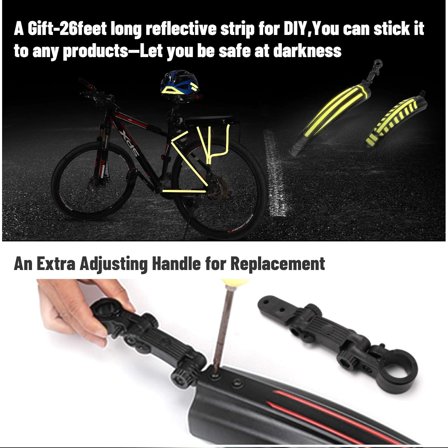Thumbnail 1 de ioutdoor Fahrrad-Schutzbleche Set (vorne/hinten) mit DIY-Reflektorband für 20–26" Räder