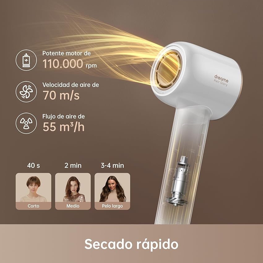 Thumbnail 1 de DREAME Hair Glory Secador 110.000 RPM, 70 m/s