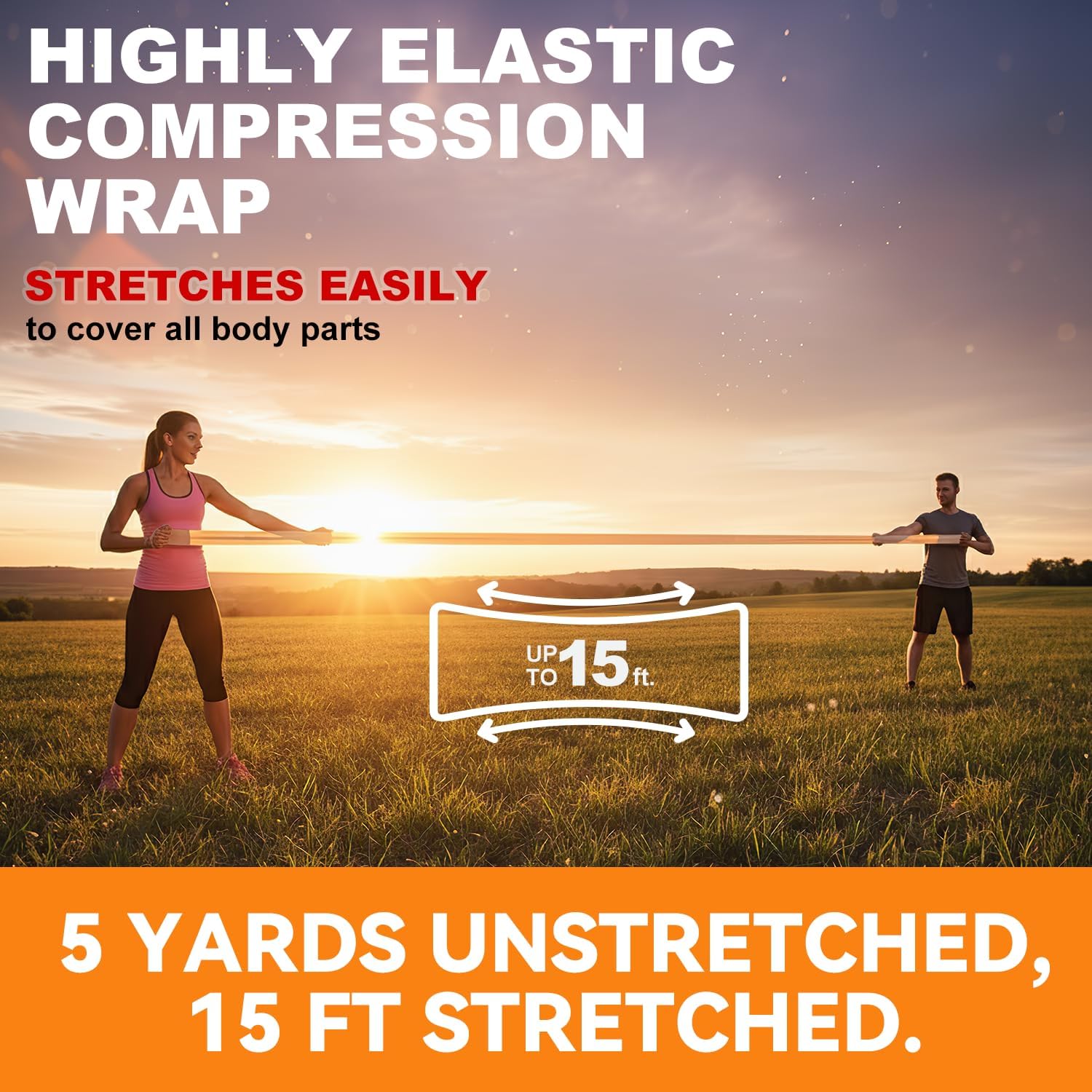 Detalle 2 de FRESINIDER 6-Inch Elastic Bandage Wrap, 12-Pack, Cotton, Hook-and-Loop Closure
