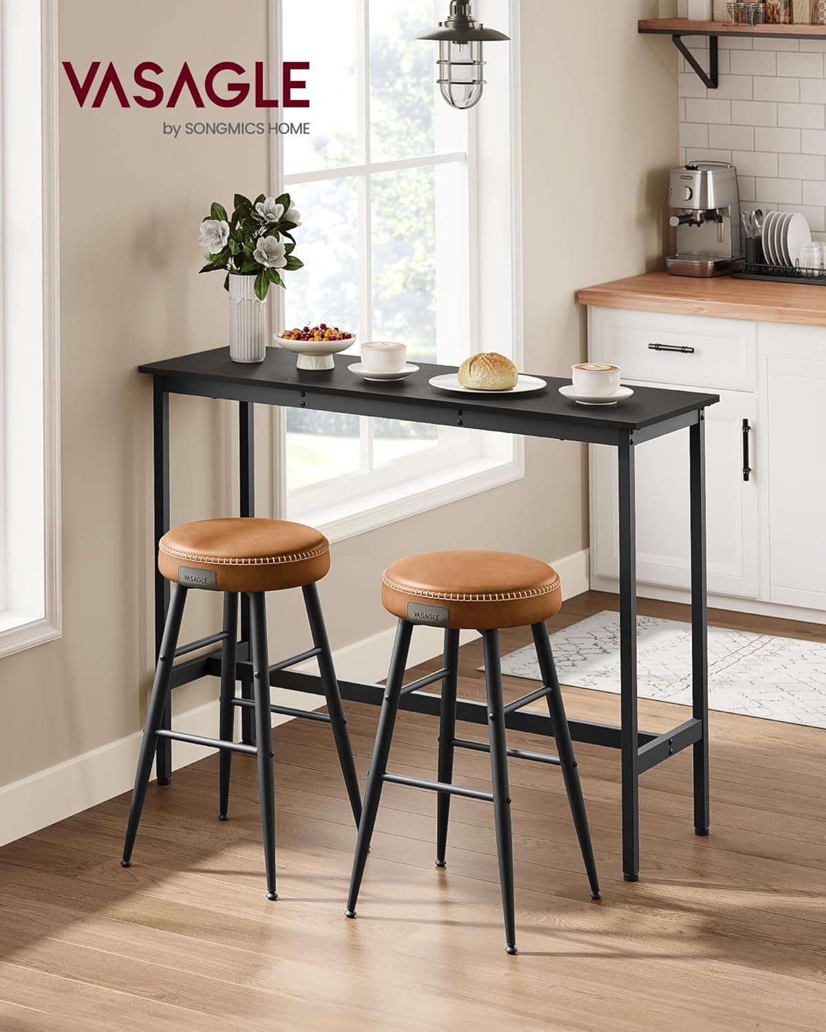 Thumbnail 1 de VASAGLE bar table LBT120B56 (40 x 120 x 90 cm) – industrial-style high kitchen/dining table in ebony black