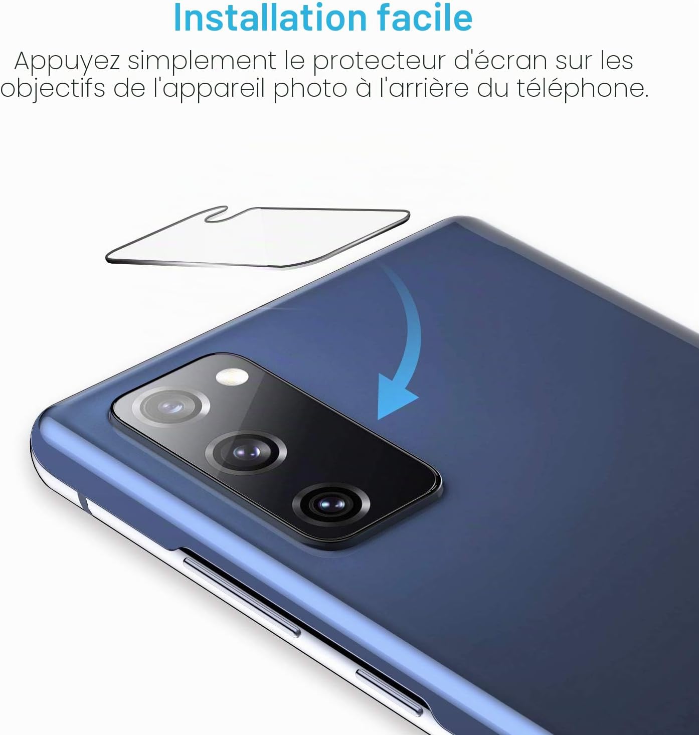 Detalle de LK 3+3 Verre Trempé Compatible Samsung Galaxy S20 FE – 3 protections écran et 3 protecteurs caméra avec cadre d’installation