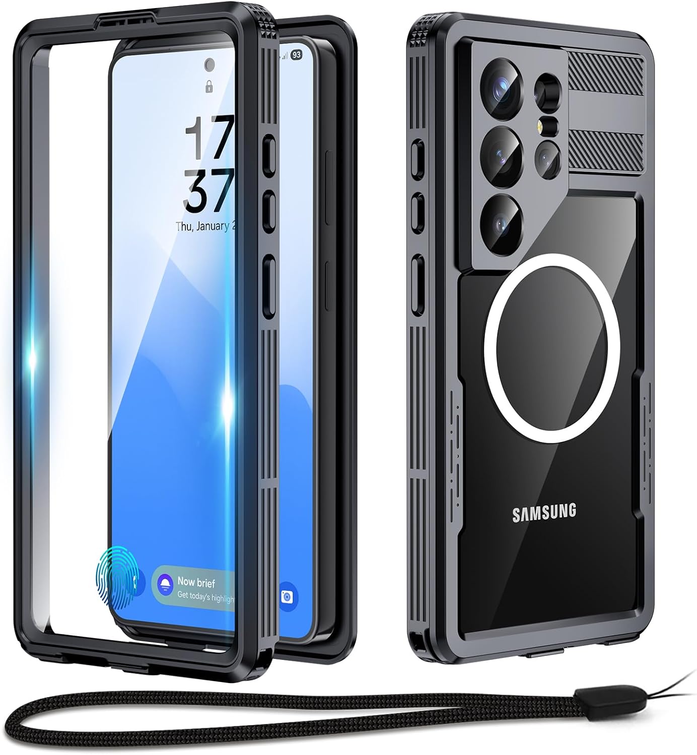 Detalle de Beeasy for Samsung Galaxy S26 Ultra waterproof case with MagSafe, built-in screen protector and camera lens cover (IP68, shockproof)