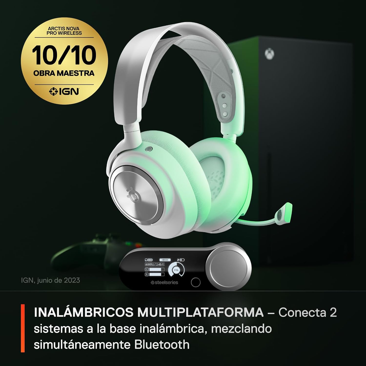 Detalle 2 de SteelSeries Arctis Nova Pro Wireless X Blanco para Xbox