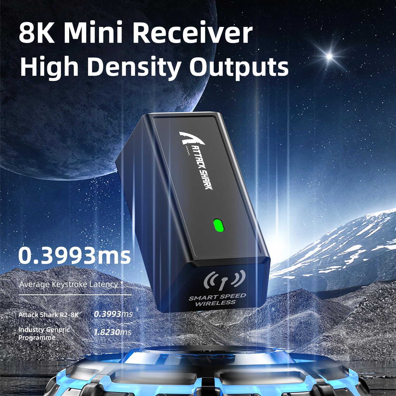 Detalle de MAMBASNAKE x Attack Shark R6 Superlight 39 g : souris gamer sans fil 8K capteur PixArt 3950