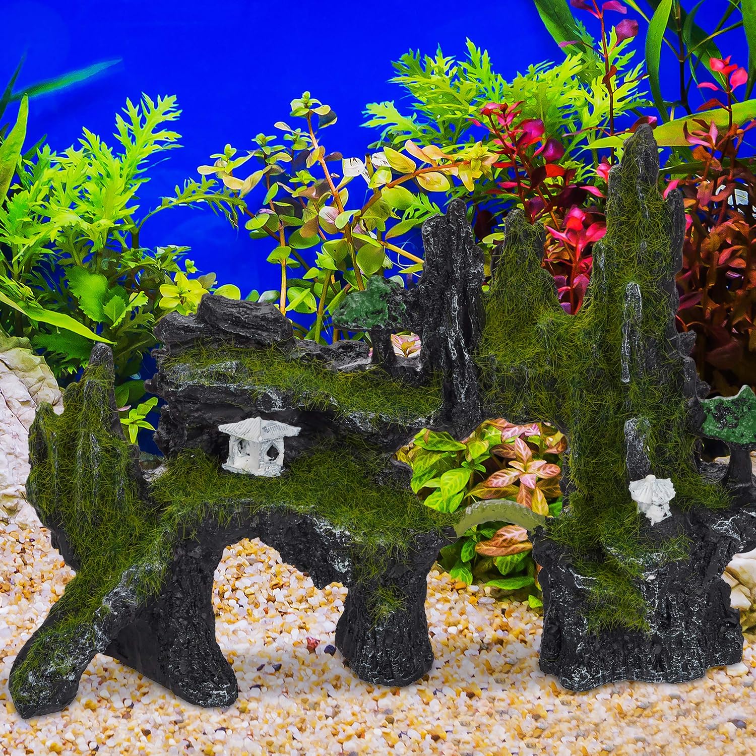 Thumbnail 1 de Relaxdays Rocher déco d’Aquarium à l’aspect naturel (cachette japonaise), 17 x 23,5 cm