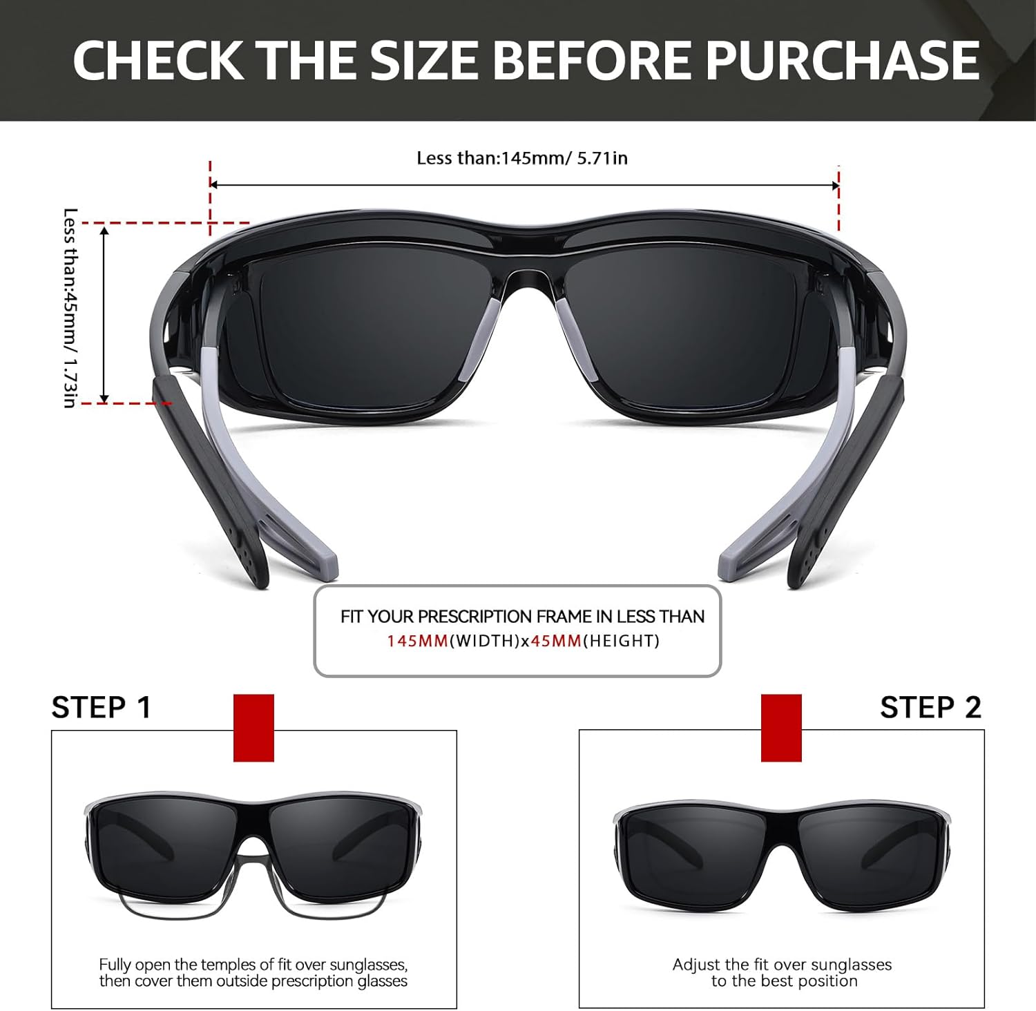 Thumbnail 3 de TJUTR Polarised Over Glasses Sunglasses – UV400 Wrap Around for All-Day Comfort