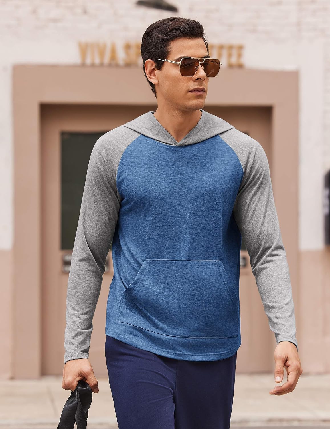 Detalle de PINSPARK Men's Workout Hoodie Polyester Blend